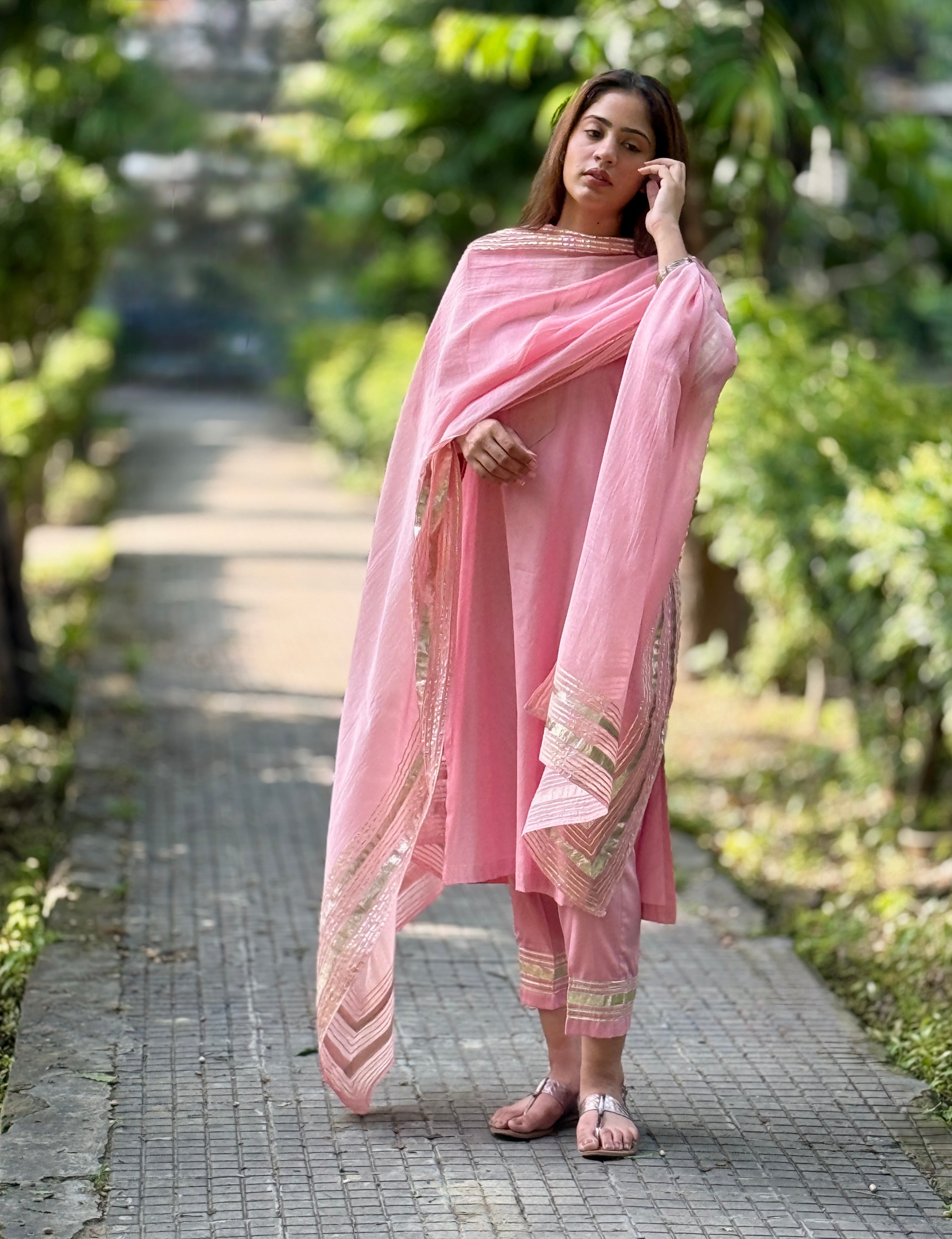 Pastel pink Gota set