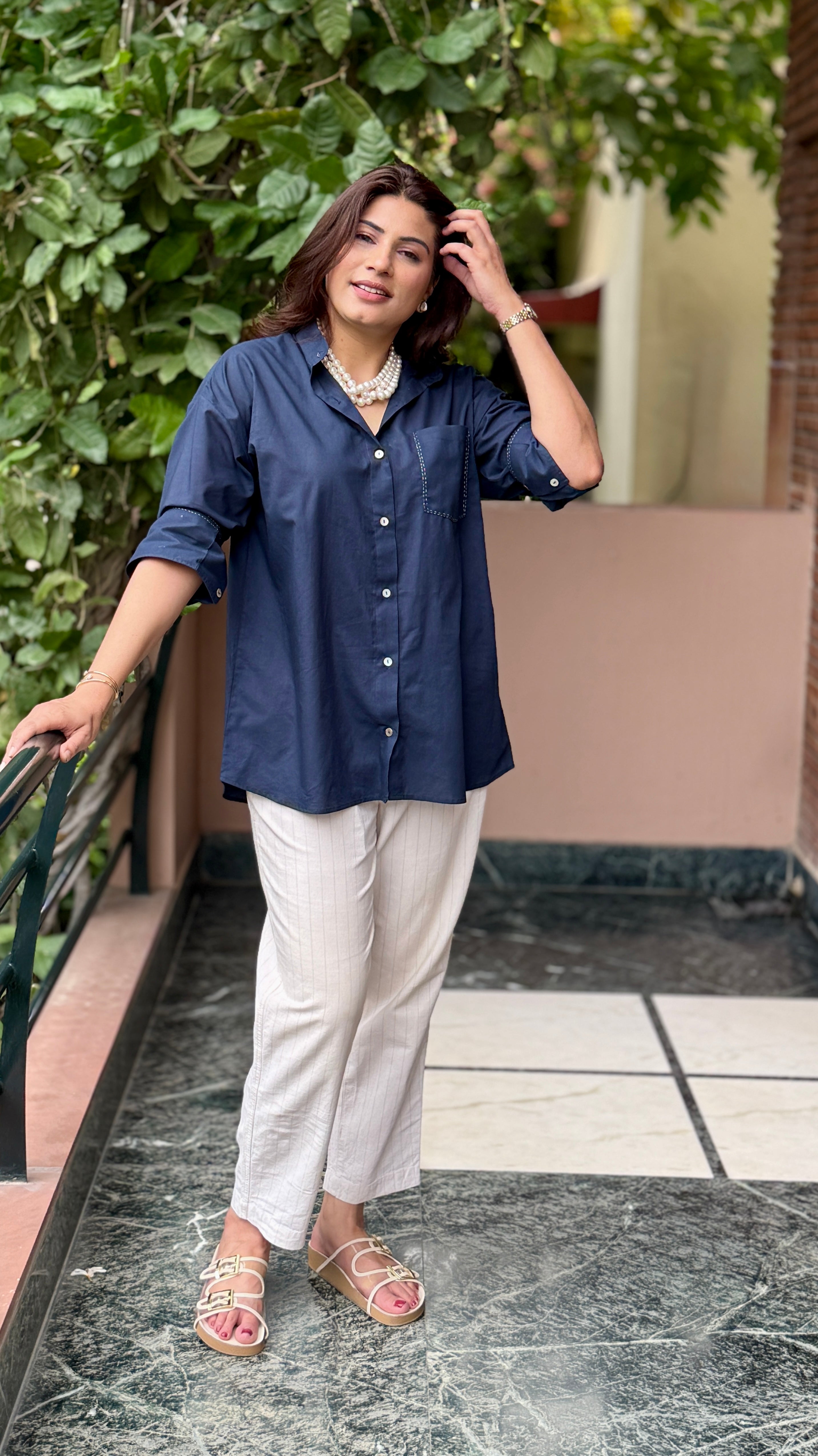 Midnight Stitch Cotton Shirt