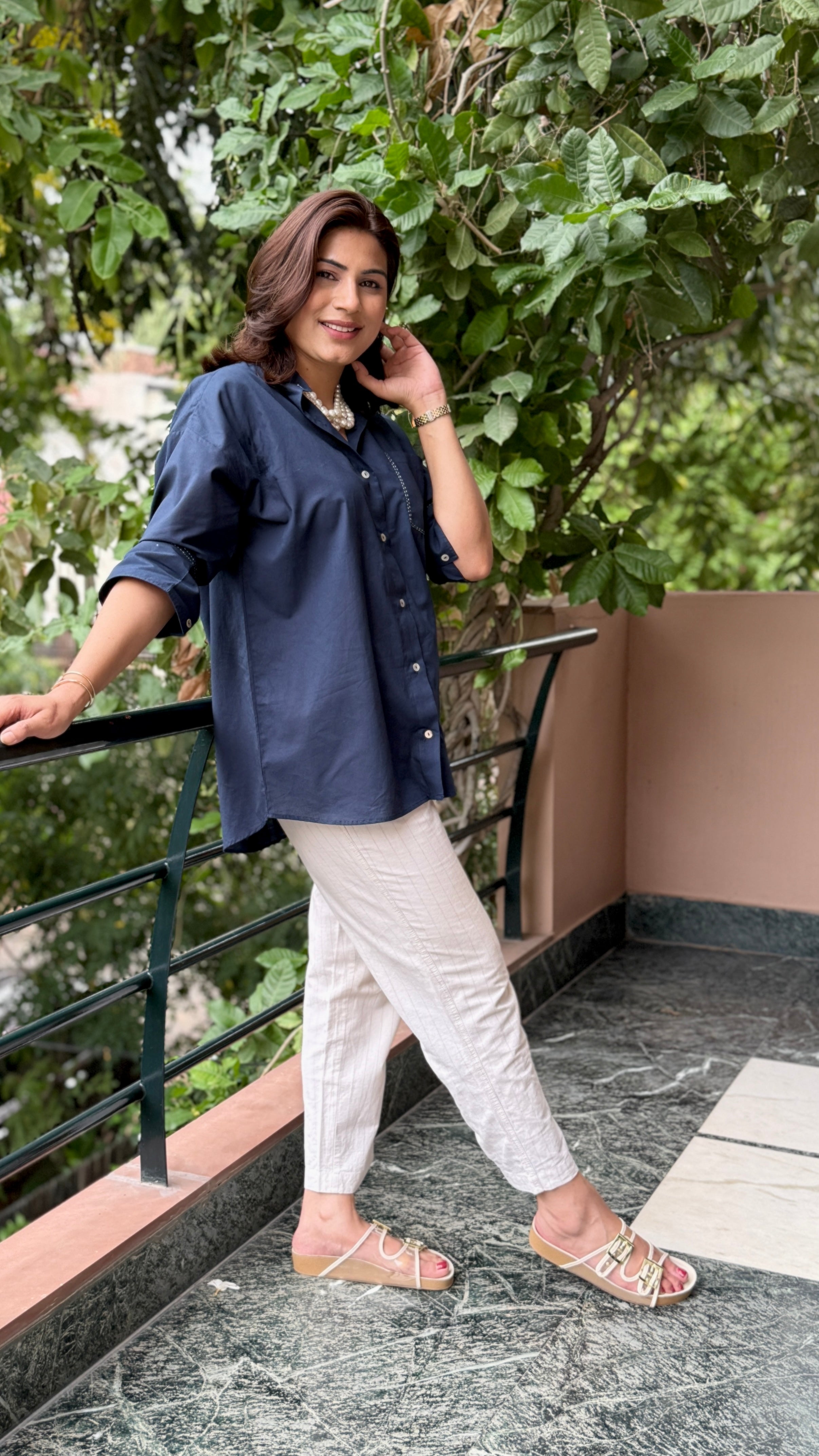 Midnight Stitch Cotton Shirt