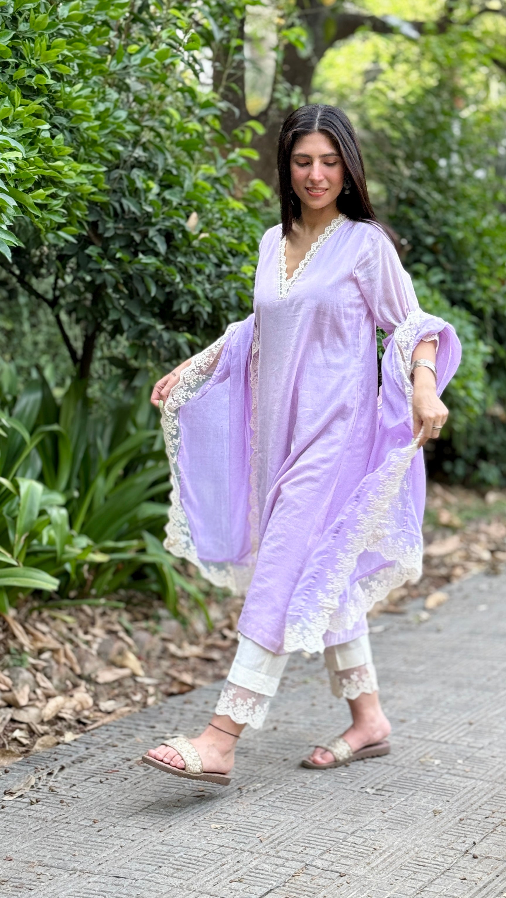 Lilac cotton mul set