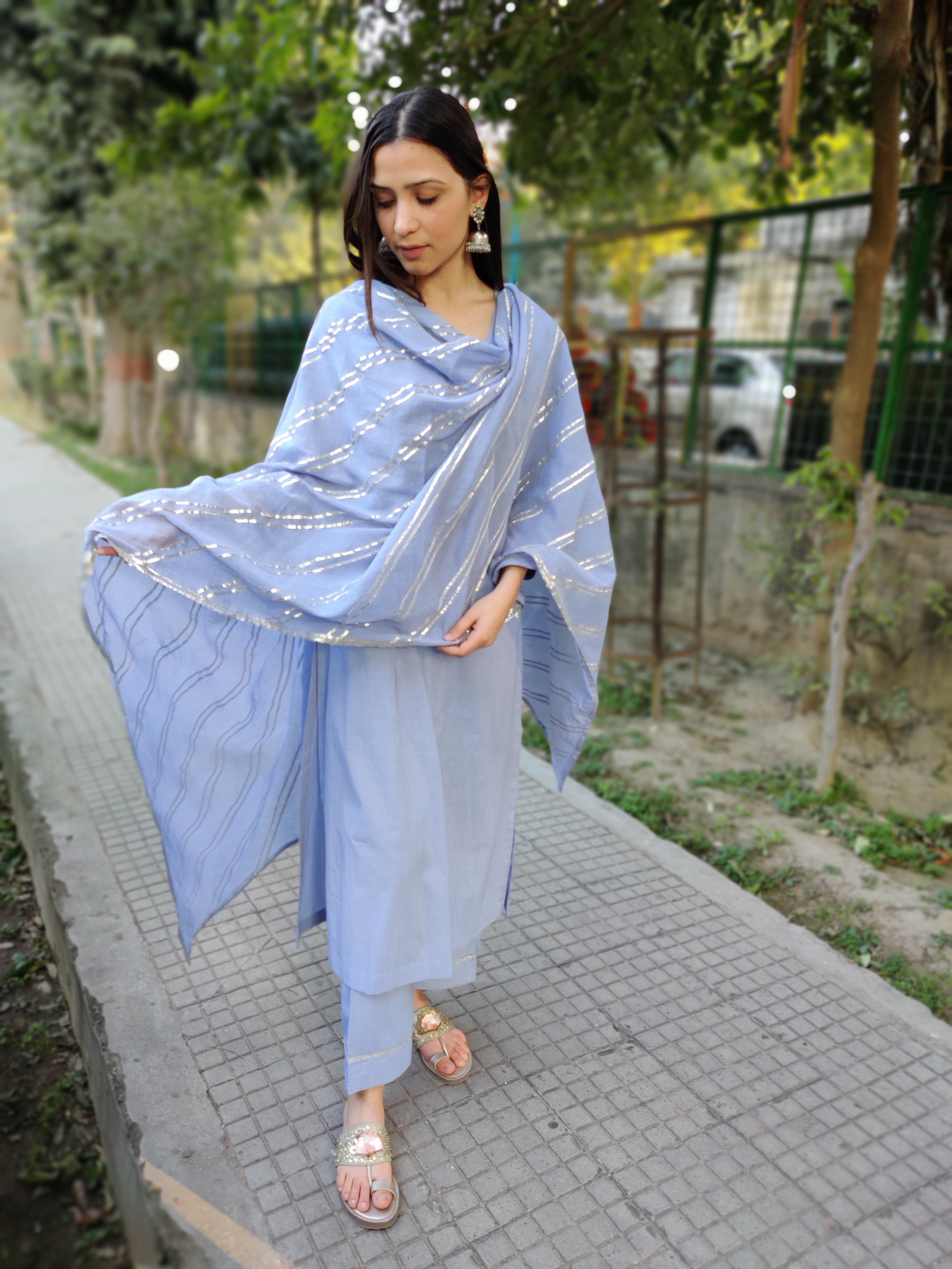 Summer blue cotton set