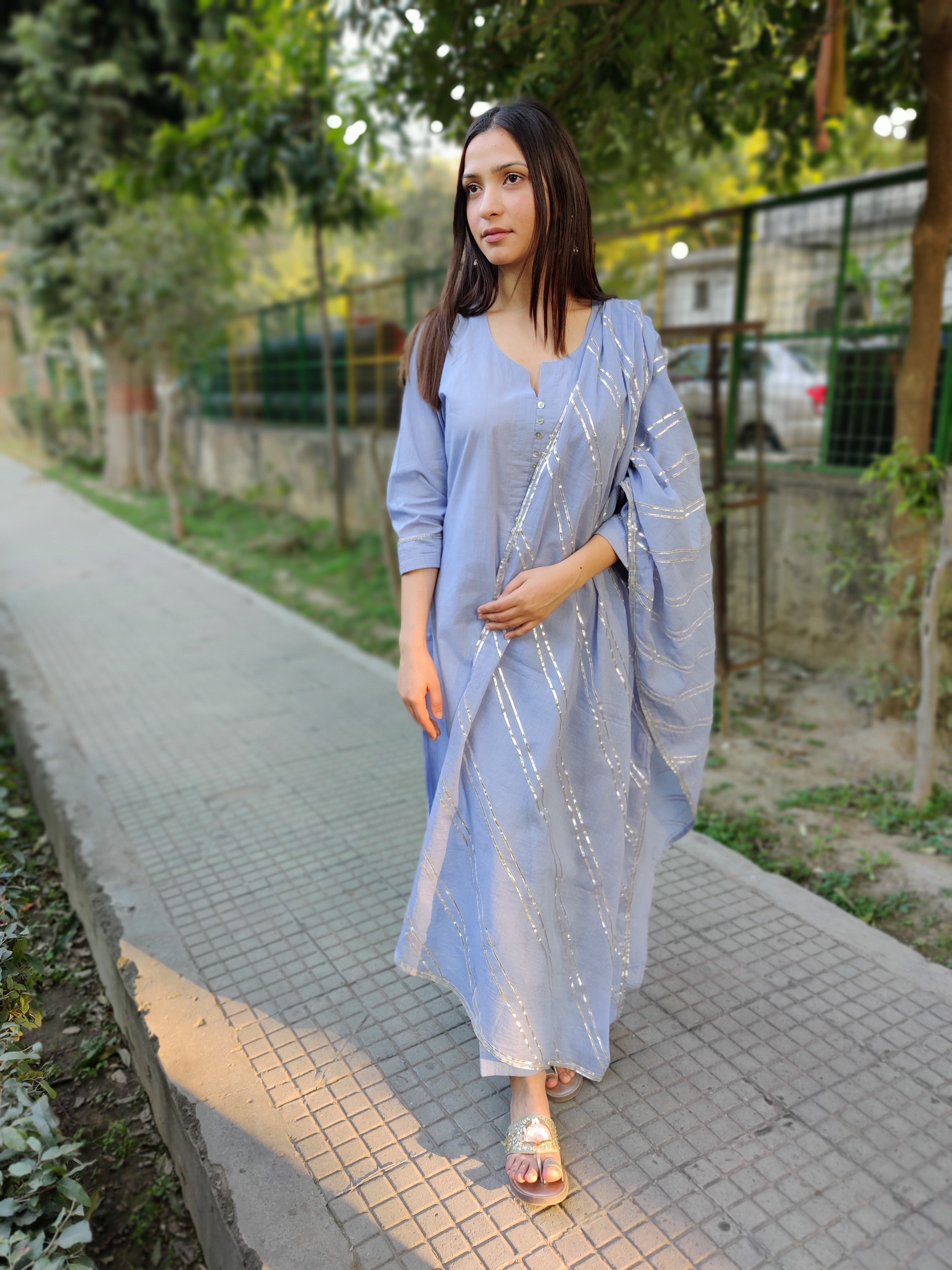 Summer blue cotton set