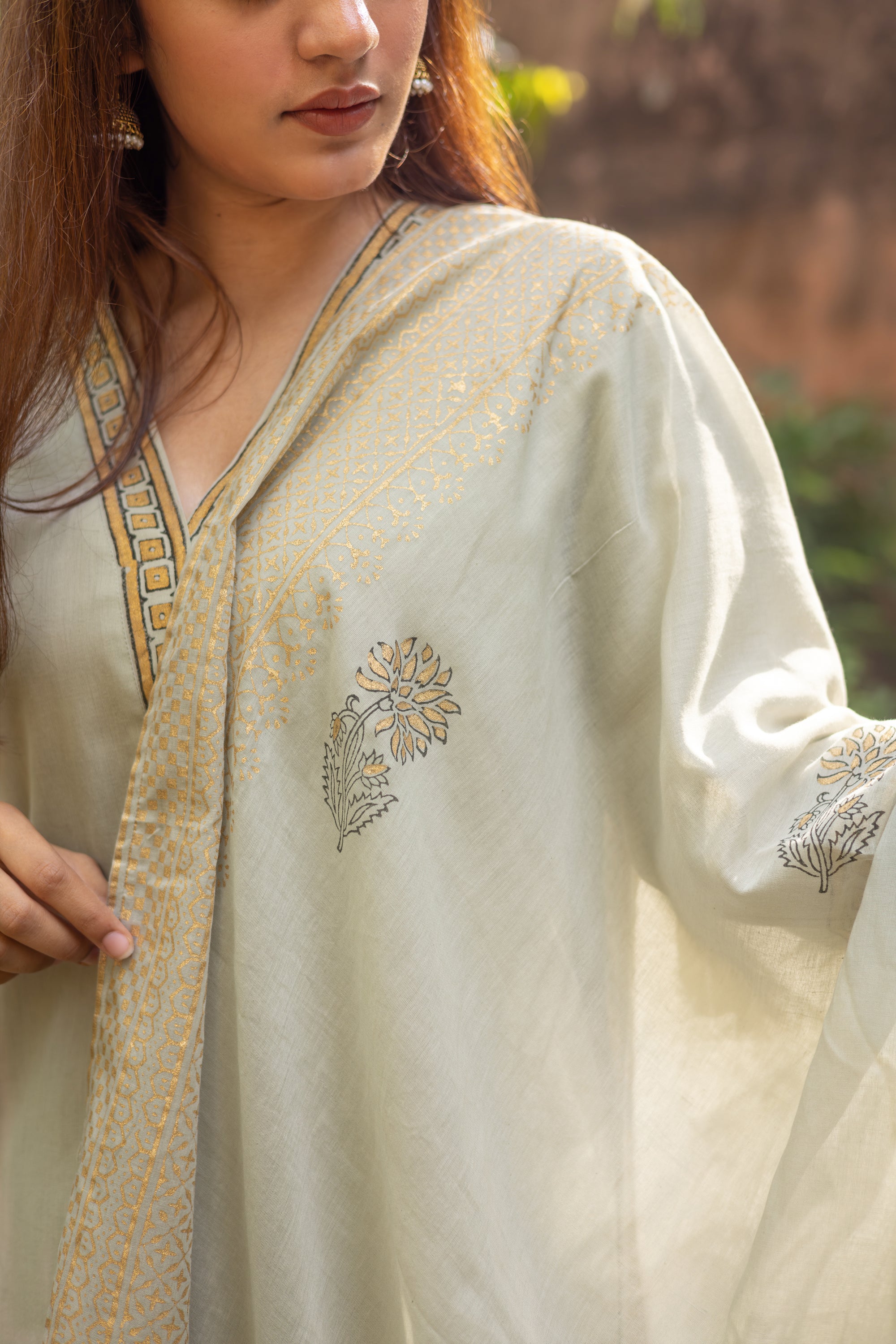 Sage Green Block Printed Cotton Set