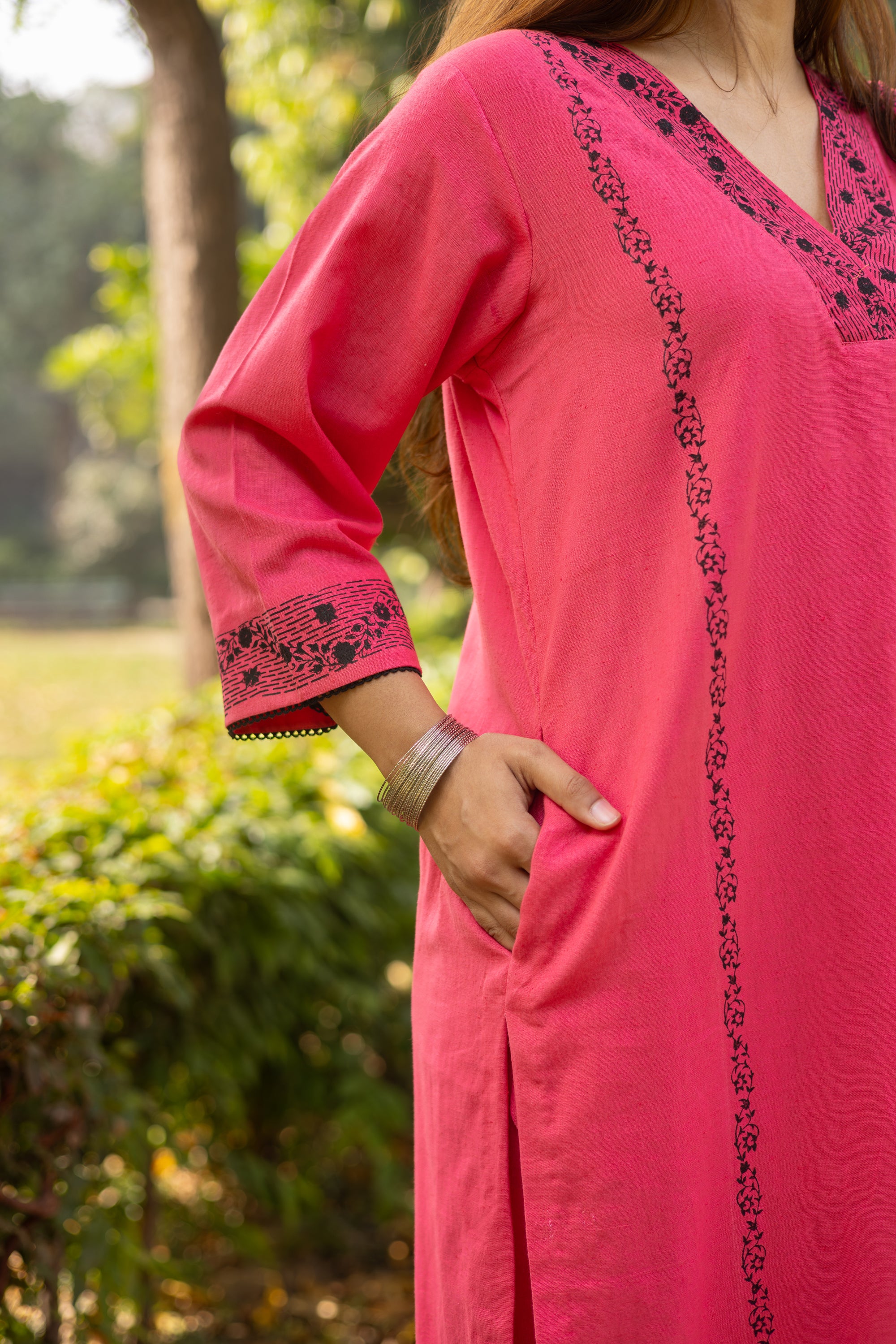 Jamun Pink Pure Cotton Block Print Set