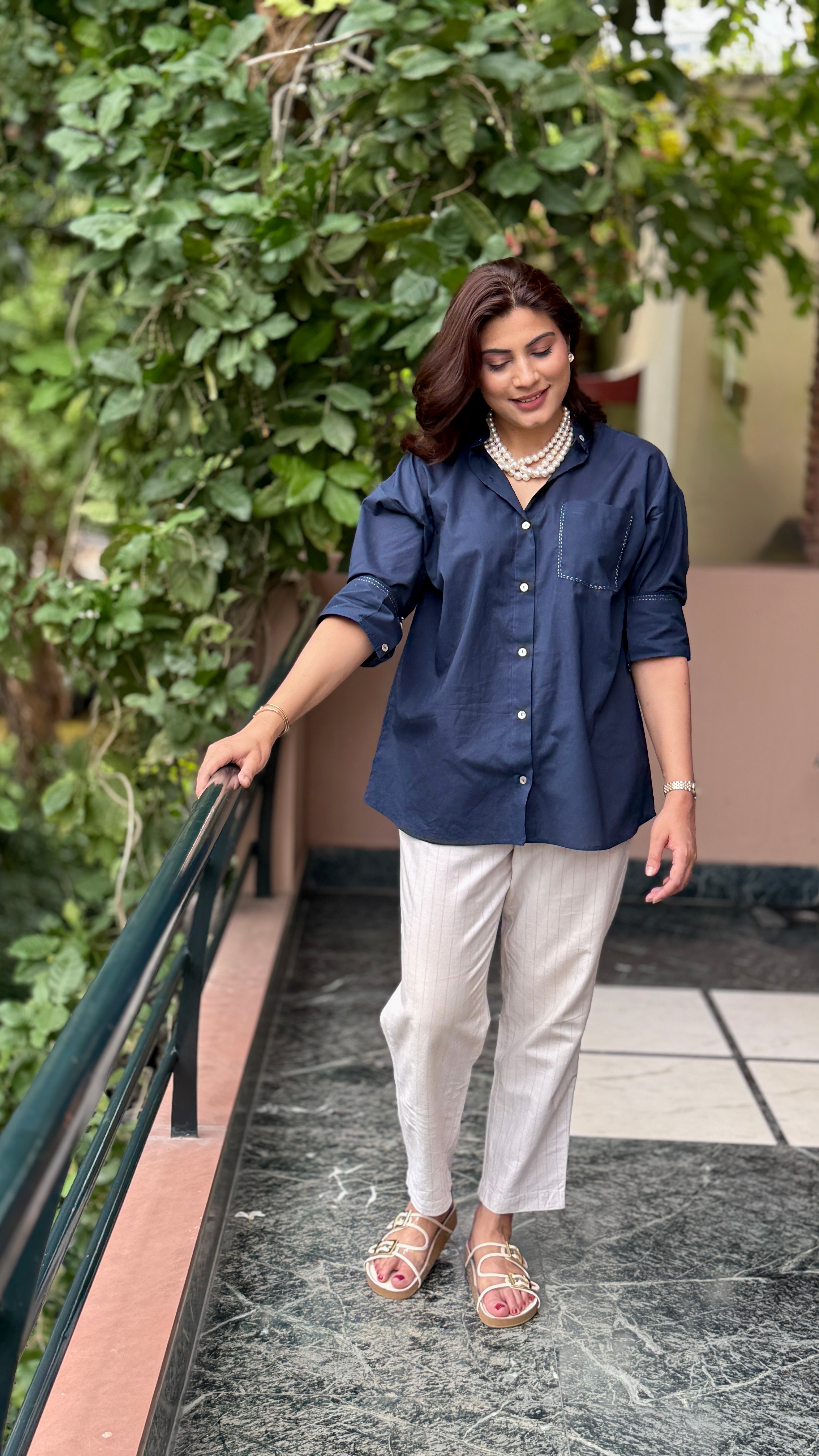 Midnight Stitch Cotton Shirt