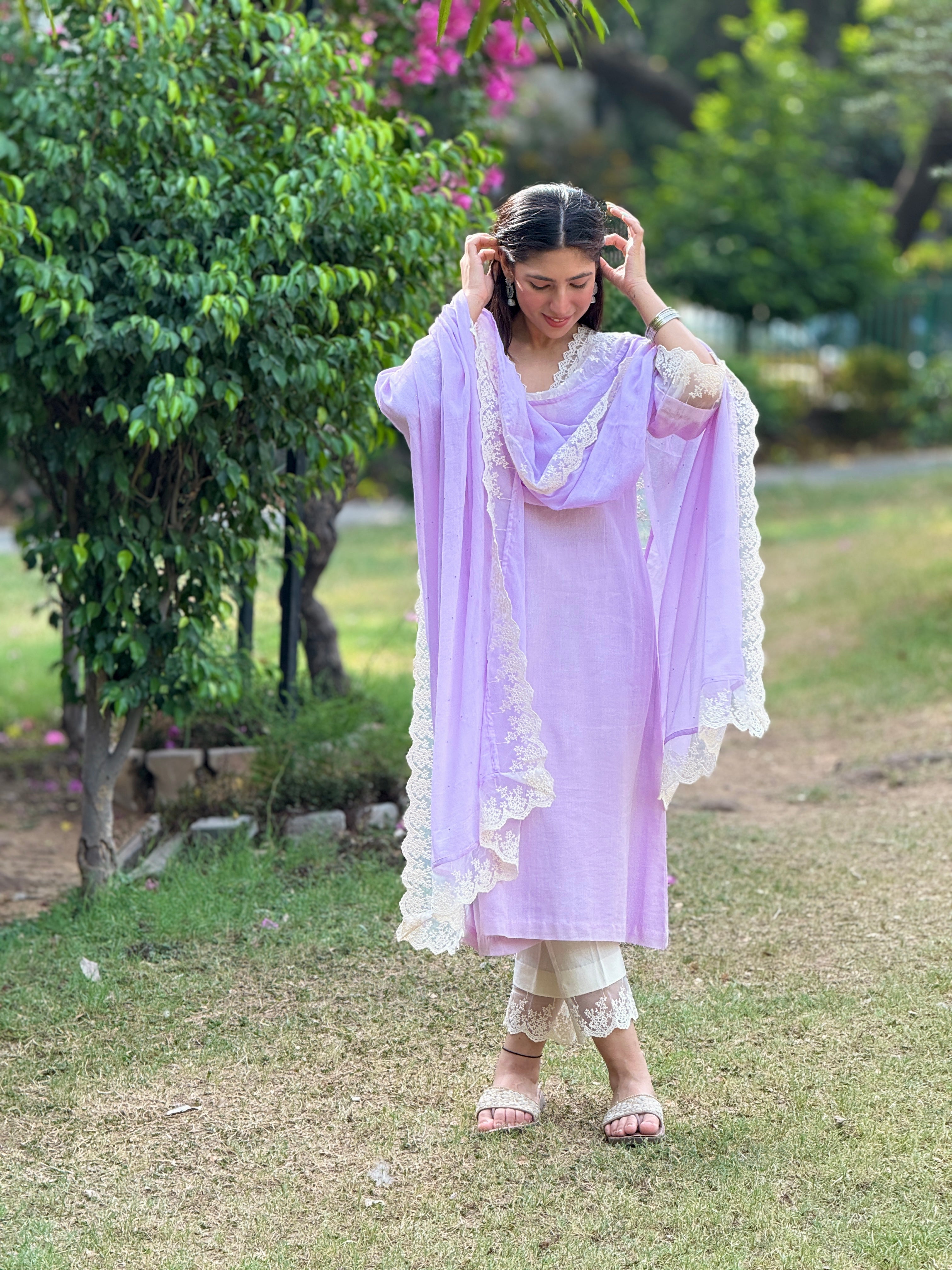 Lilac cotton mul set