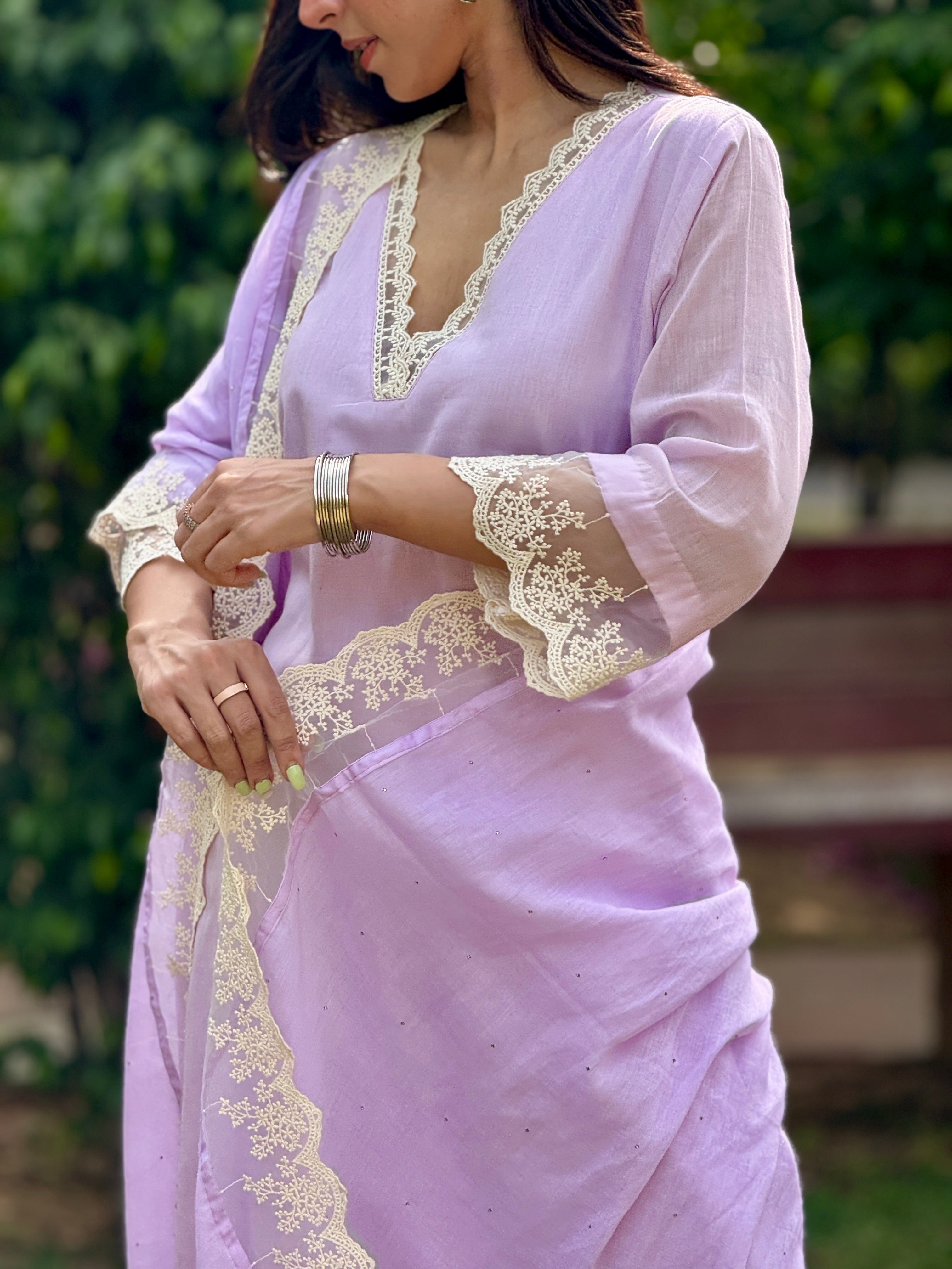 Lilac cotton mul set