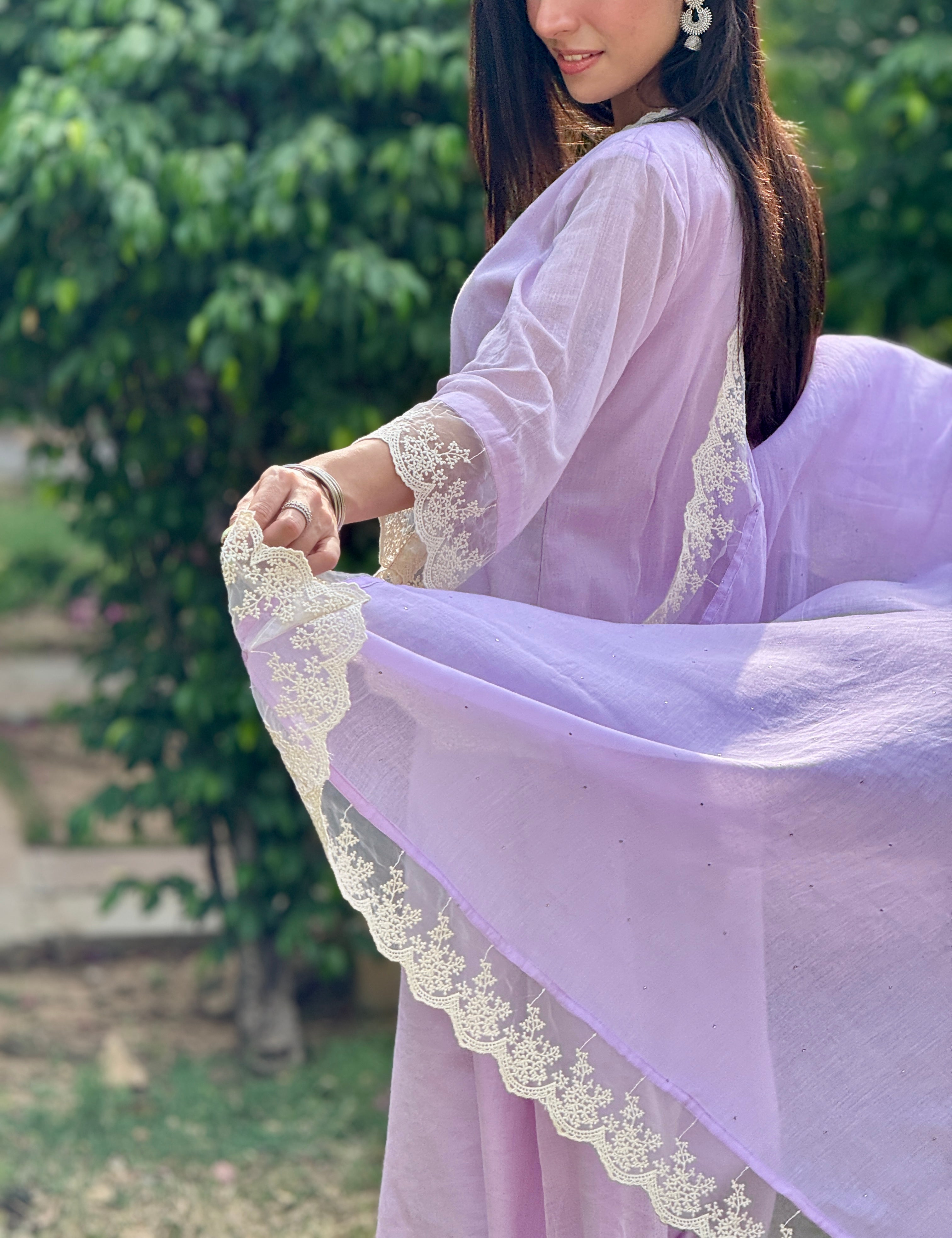 Lilac cotton mul set