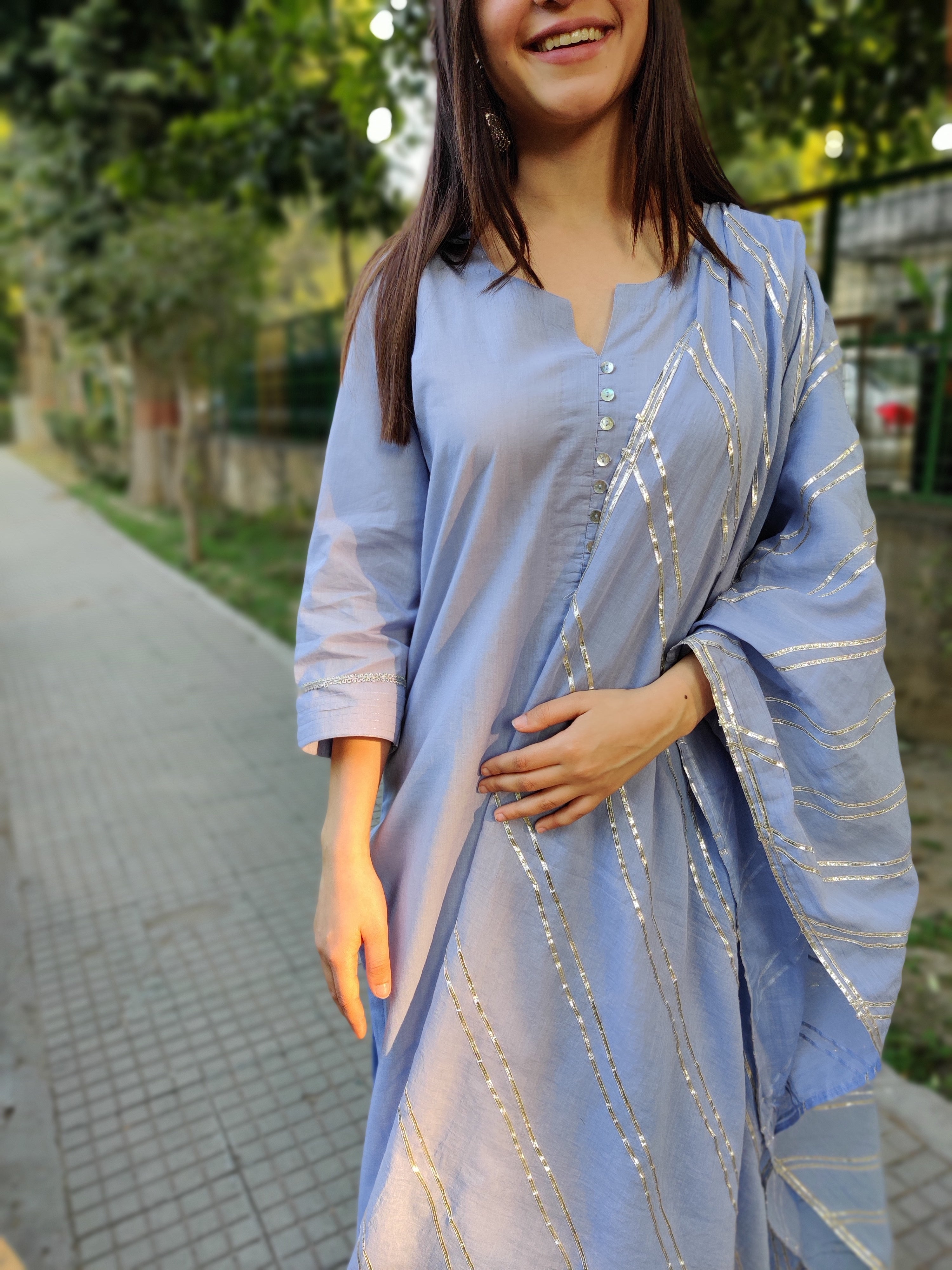 Summer blue cotton set